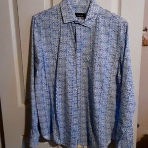 Bugatchi Medium blue and white